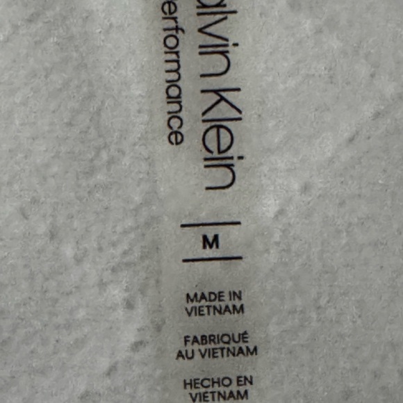 Calvin Klein Performance fleece crop half zip in winter white with black trim. - Picture 7 of 11